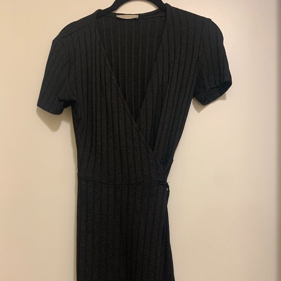 Zara Black Wrap Knit Mini Dress - Picture 2 of 3